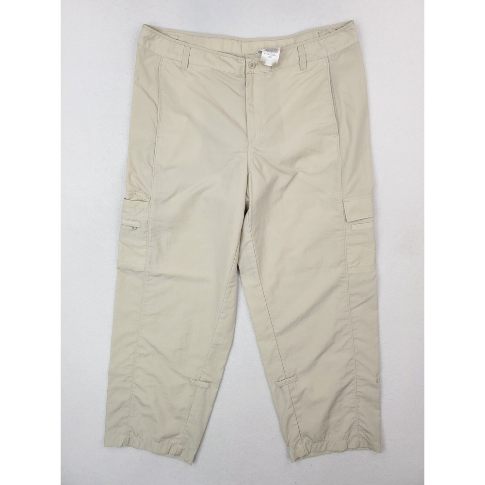 Columbia PFG Pants Womens Large Khaki Cargo Utility Hiking Outdoor Lightweight‎